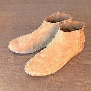 TKEES - Sienna Tan Suede Slip-on Ankle Boots
